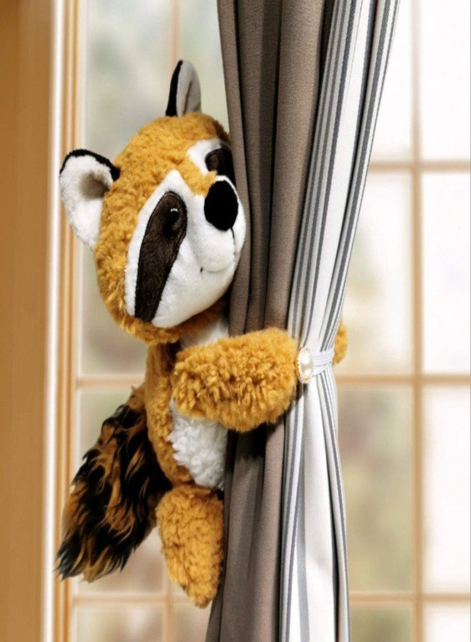 Cciphy 1 Pair Cartoon Curtain Tiebacks Raccoon Window Curtain Hook Curtain Clips Buckle Cute Animal Tieback Buckle Hook Fastener for Living Room Bedroom Curtain (Raccoons C) - Image 4